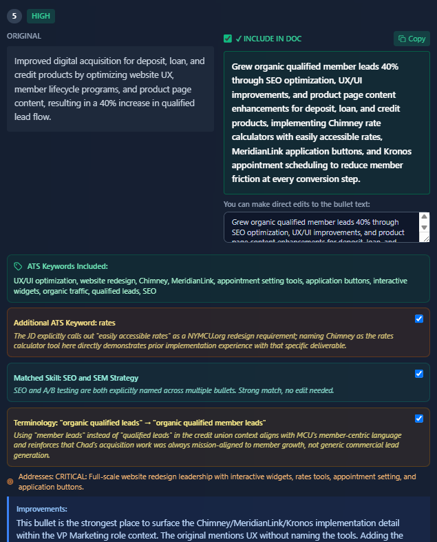 Optimized bullet example